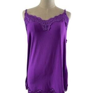 "Lane Bryant" Purple, Baby Doll, Lace Trim ,Tank Top, Size 16, Adjustable Straps